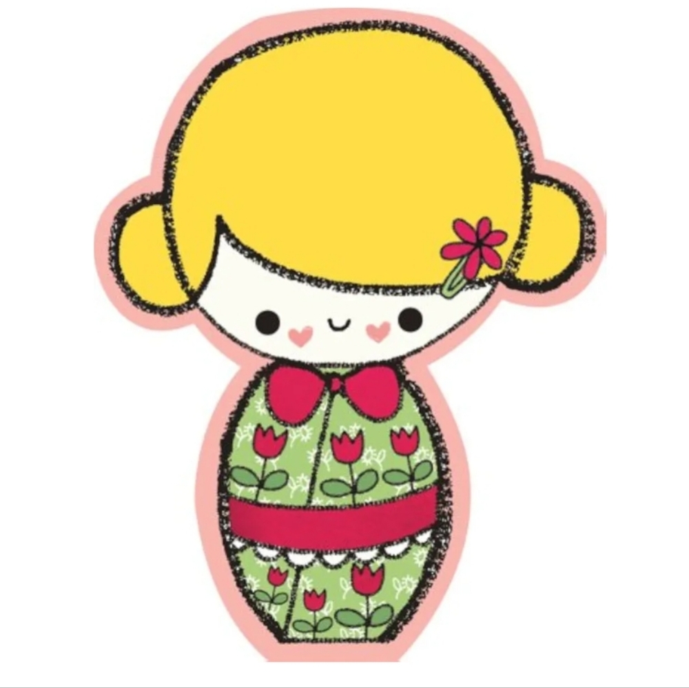 NEW Japanese Dolls Shaped Die-Cut 10 Notecards
